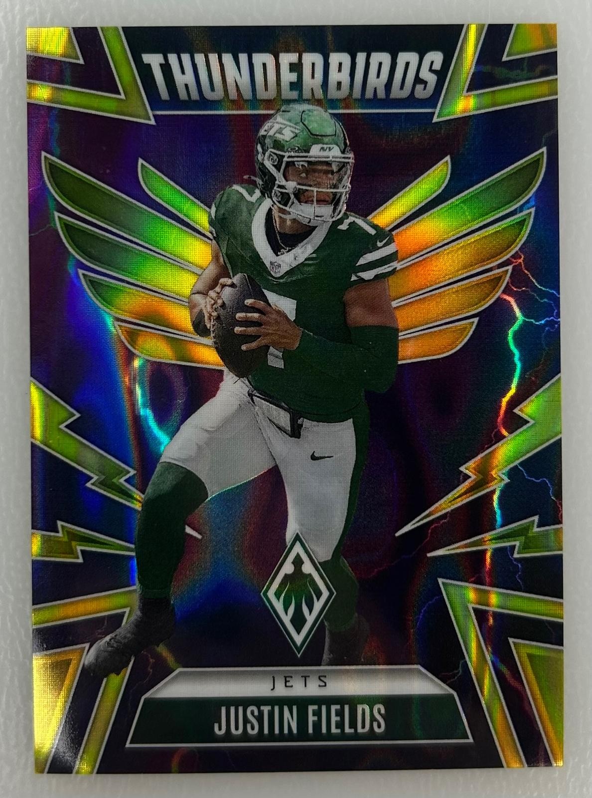 2025 Panini Phoenix #40 Justin Fields Thunderbirds Green Prizm #/99