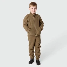 MINI A TURE Kids MATSALEH+MATVALUR Teddyfleece Jacket Pants Set - Capers Green