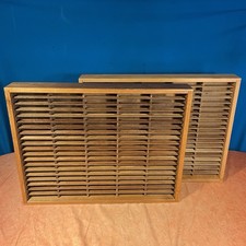 Lot Of 2x Vintage 100 Cassette Tape Wall Holder Wood Racks