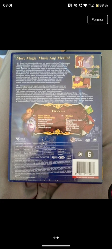 Disney Merlin l'enchanteur DVD Animation Édition spéciale 7 75979 9 - Photo 2/2