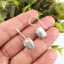 925 Argento Sterling Ovale Naturale Etiope Rame Turchese New Orecchini Pendenti