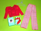 Vintage BARBIE 1976 BEST BUY #9576 RED BLUE STITCHED SHIRT PLAID PANTS + SHOES