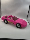 Vintage 1980s Barbie Corvette T-Top Convertible Pink Toy Car Rolls Good
