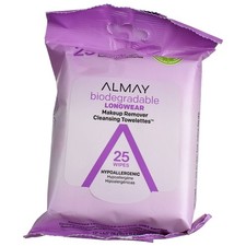 2 Pack Almay Longwear Makeup Remover Towelettes, 25 Ct