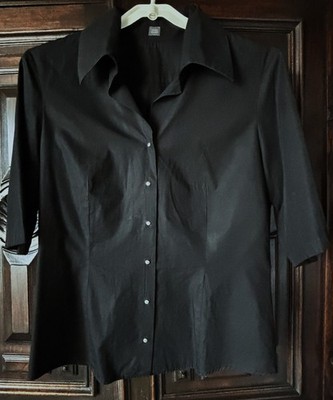 TONI GARD  Bluse Kurzarm Baumwolle schwarz elegant - Größe: DE 40