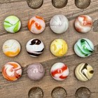 Vintage Marble Assortment (12) Swirls Flames Various Sizes — photo 1