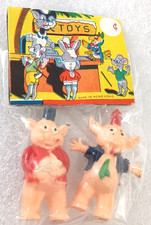 Set Dime Store Toy Plastic 3 Little Pigs Minus One Hong Kong 1960s NOS New