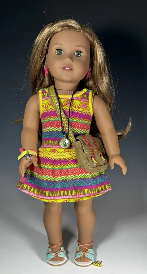 American Girl Doll Lea Clark With Meet Outfit & Summer Dress Outfit Accessories - Image 2 of 4