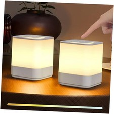 2 Pack Rechargeable Night Light Lamp 3 Modes Touch Dimmable LED White A