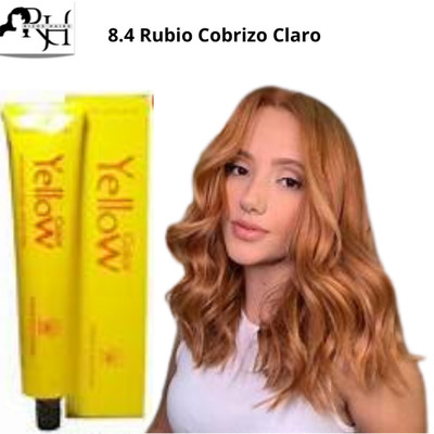 Tinte  Yellow 8.4 Rubio Cobrizo Claro Crema colorante para el cabello