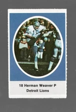 1972 Sunoco Stamps Herman Weaver Detroit Lions #NNO Near Mint or Better