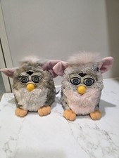 SET OF TWO VINTAGE FURBY 1998 Pink White Gray Tiger Electronics Not Working 