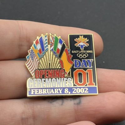 2002 Salt Lake City Olympics Day 1 Opening Ceremonies World Flags Lapel Hat Pin