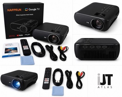 HAPPRUN 510G Google TV Beamer Full HD 1080P WLAN Bluetooth Netflix Neu OVP