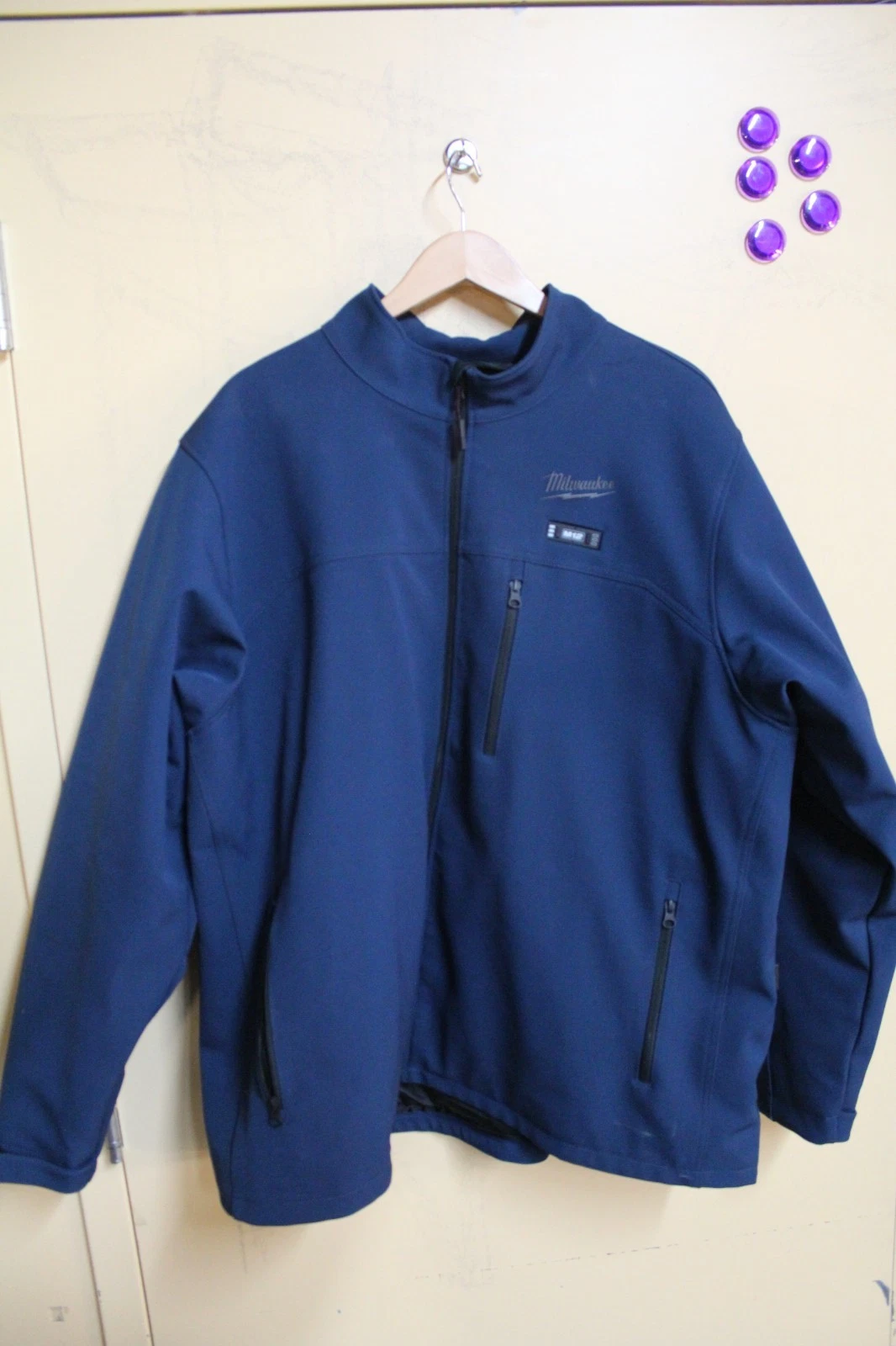 Milwaukee Mens Heated Jacket Blue Size 3XL 3 Heating Zones Rechargeable Battery
