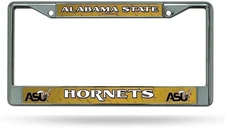 Alabama State University Hornets Metal License Plate Frame Chrome Tag Cover...