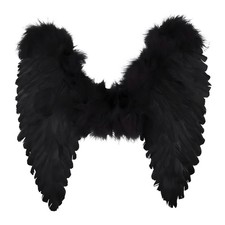 Black Feather Angel Wings Adult Costume Accessory