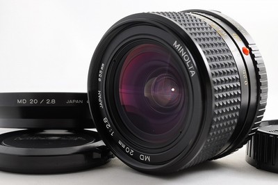 Minolta New MD 20mm F2.8 MF Weitwinkelobjektiv MD Mount mit Haube TOP...