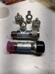 Lot of 2 HP 8491A 6dB Attenuator & 8491A 3DB, + 2 Suhner Adapters