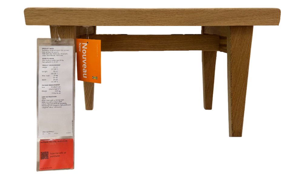 New IKEA GUTTANE Side Table Oak 58x39 cm (22 ⅞x15 ⅜ 