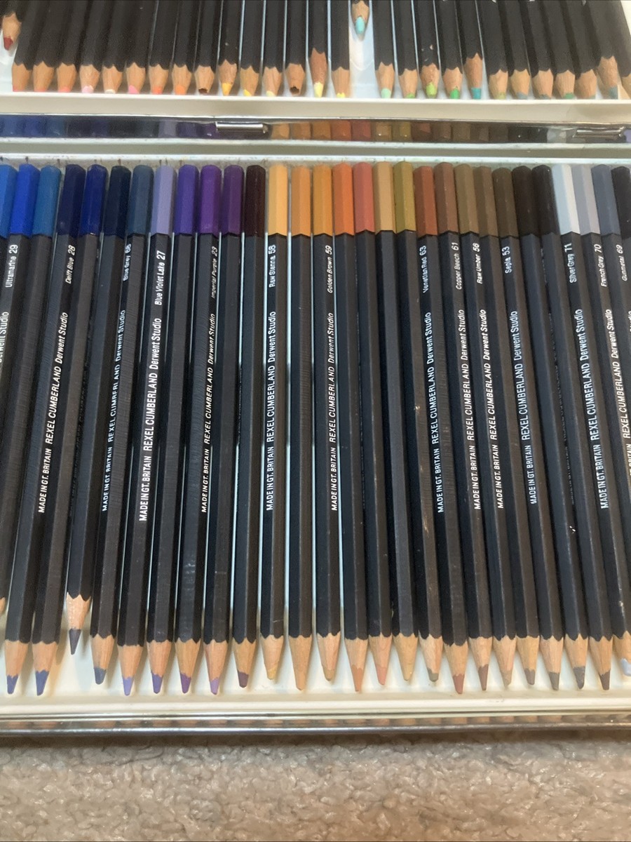 DERWENT STUDIO 72 Colored Pencil Set Tin Light Fast Rexel