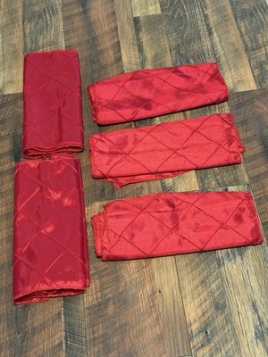 5-RED Satin Pintuck Table Runner 108'' x 12'' Event Venue Table Decor Valentines