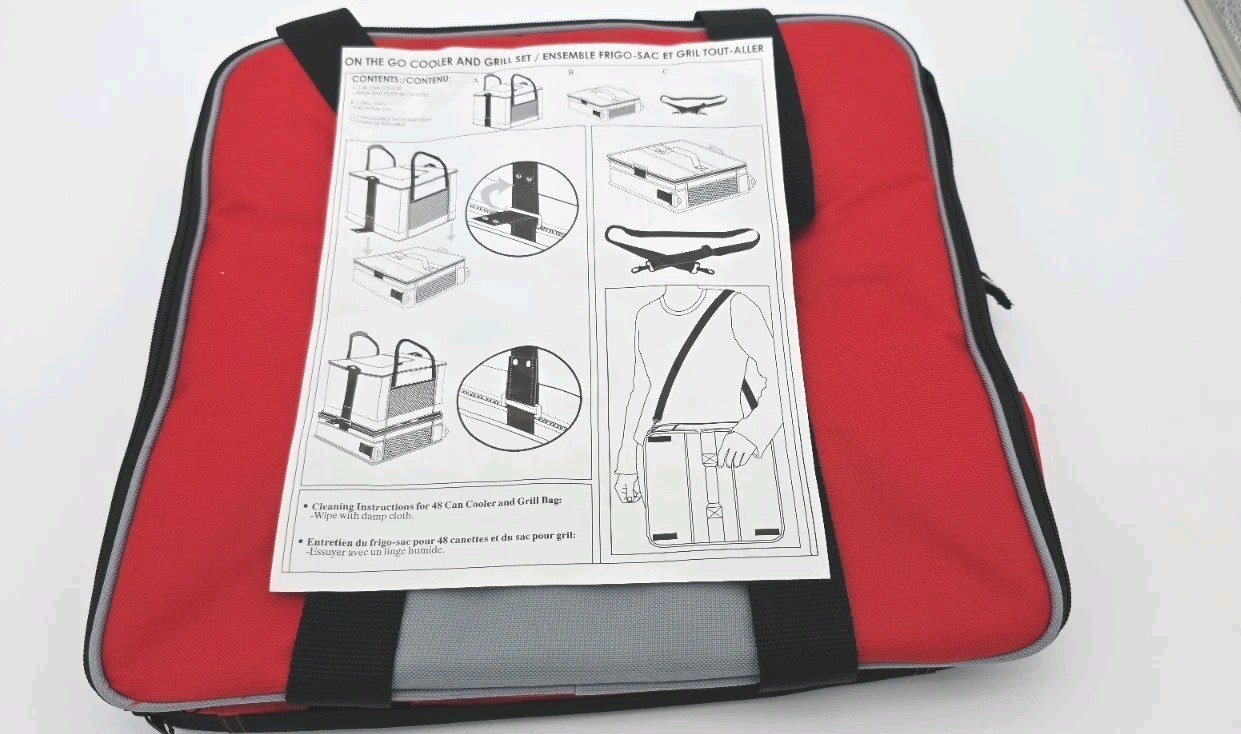 Cooler and Grill Set – Portable Charcoal BBQ with Insulated Cooler Bag
