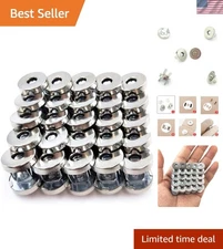 50 Sets Silver Tone Magnetic Purse Snap Clasps Button/Great for Closure Purse...