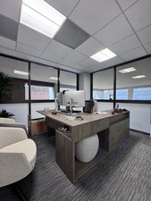 LACASSE Group - 83” x 71” Executive Desk with 2 File Cabinet Drawers, L Shaped.