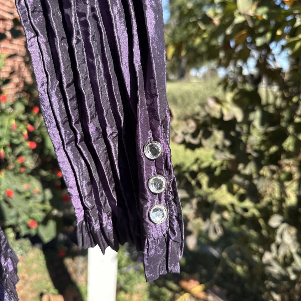 Blusa Top Y2k Años 90 Para Mujer Ciruela Arrugada Volantes Boho Grunge Bruja Capricho 8 Foto 4 de 4