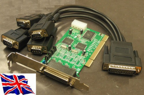 RS-232 PCI 4 Port Serial Card 16C1050 4S w/Power - 第 1/1 張圖片