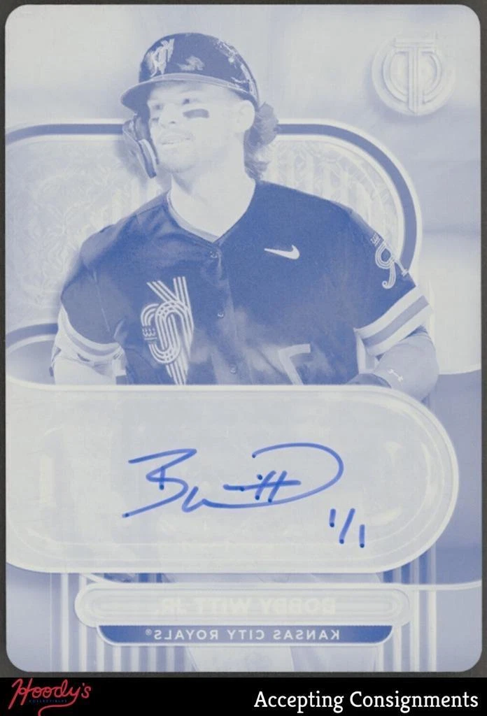2024 Topps Tribute Autographs Printing Plates Cyan #TABW Bobby Witt Jr. AUTO 1/1