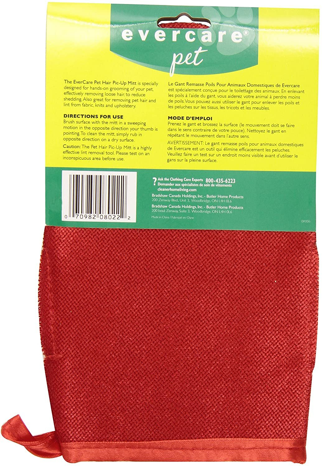 Evercare Pet Hair Pick Hair and Dust Remover PicUp Mitt Red, 2 Pack