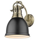 Industrial Golden Lighting Duncan Wall Sconce Vanity Light 3602-1W AB-BLK Lamp