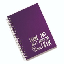Personalised Wire Bound Note Books, Thank You Teacher Foil Printed - Style M