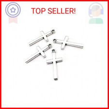 100pcs 13x27mm Silver Small Cross Charms Pendants Beads for Jewelry Making Craft