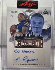 Chandler Rogers 2023 Leaf Welcome to California ARC "Go Bears" Autograph Auto/90