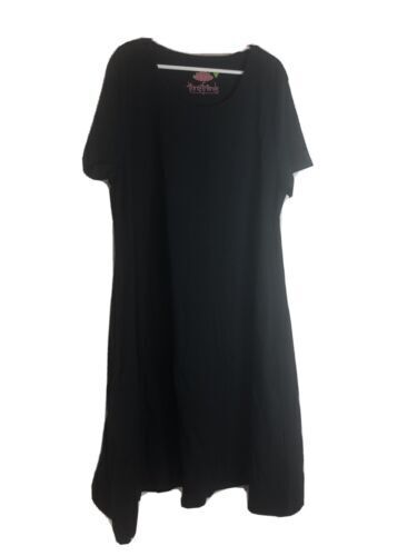 Yoko Chan Black Back Zip Layered Dress Women's Short Sleeve Yoko Chan Black Back Zip Layered Dress Women's Short Sleeve