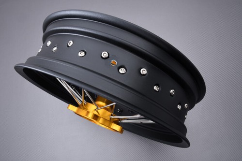 "Rim Spokes Rear Supermoto Yellow SUZUKI RMZ 450 X RMZ-X 2010-2017 4.25""x17" - Picture 4 of 6