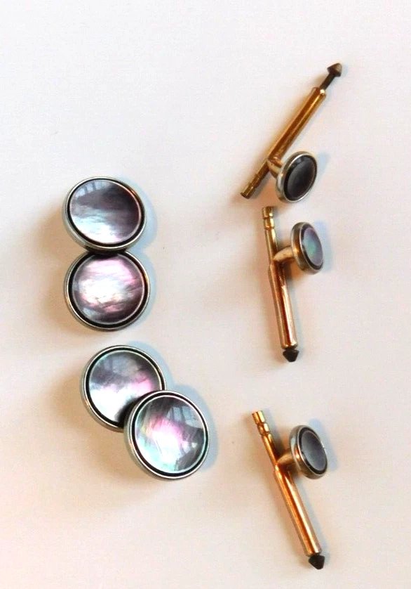 Juegos de gemelos Kreisler vintage para hombre centros metálicos Foto 3 de 3