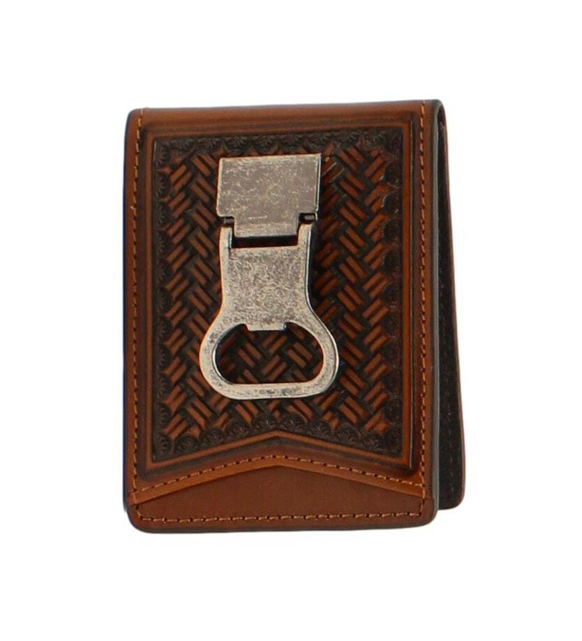 Nocona Western Mens Leather Bifold Wallet with Money Clip Tan N500003708-image