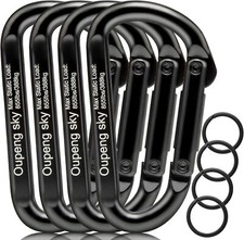 Carabiner Clip 4Pack 855lbs 3" Heavy Duty Caribeaners for Hammocks Camping Black