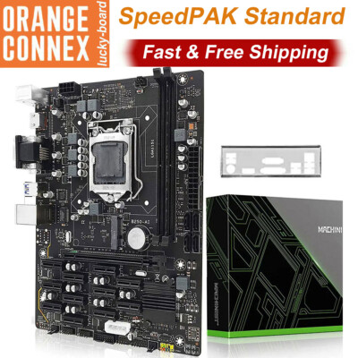 LGA 1151 B250 BTC Mining Motherboard PS/2 Socket w/ 12 GPU Slots DDR4 HDMI SATA2