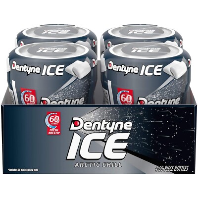 Dentyne Ice Sugar Free Gum Arctic Chill - 4 bottles of 60 Pieces each