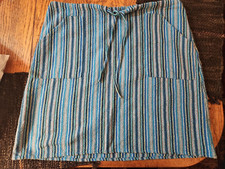 Hippie Guatemalan Cotton Adjustable Waist Skirt Size M Blue Multi
