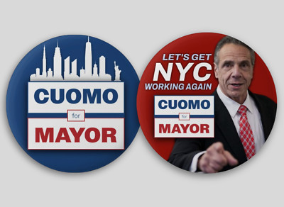 Andrew Cuomo for New York City Mayor Pinback Buttons Democrat Eric Adams 2.25''