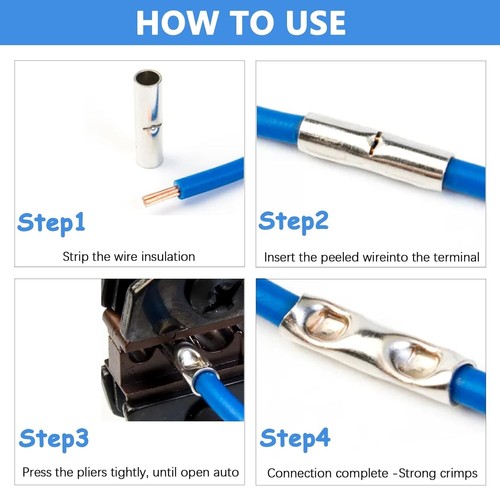 10 Stück nicht isolierte Stoßverbinder AWG16-14 verzinntes Kupfer Crimp Kit - Bild 5 von 5