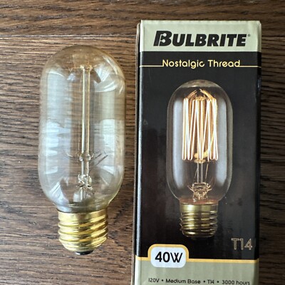 Bulbrite (9 Bulb) Antique ST15 Smoke Thread Filament 25W E12 Candelabra Base
