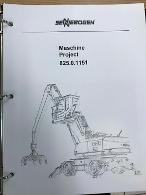 Sennebogen 825 Parts Manual Binder 825.0.1151 USPS Priority Mail