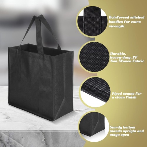 Portable and Foldable 100-Pcs Non-Woven Tote Bags - Ultimate Shopping Solution - Picture 5 of 9